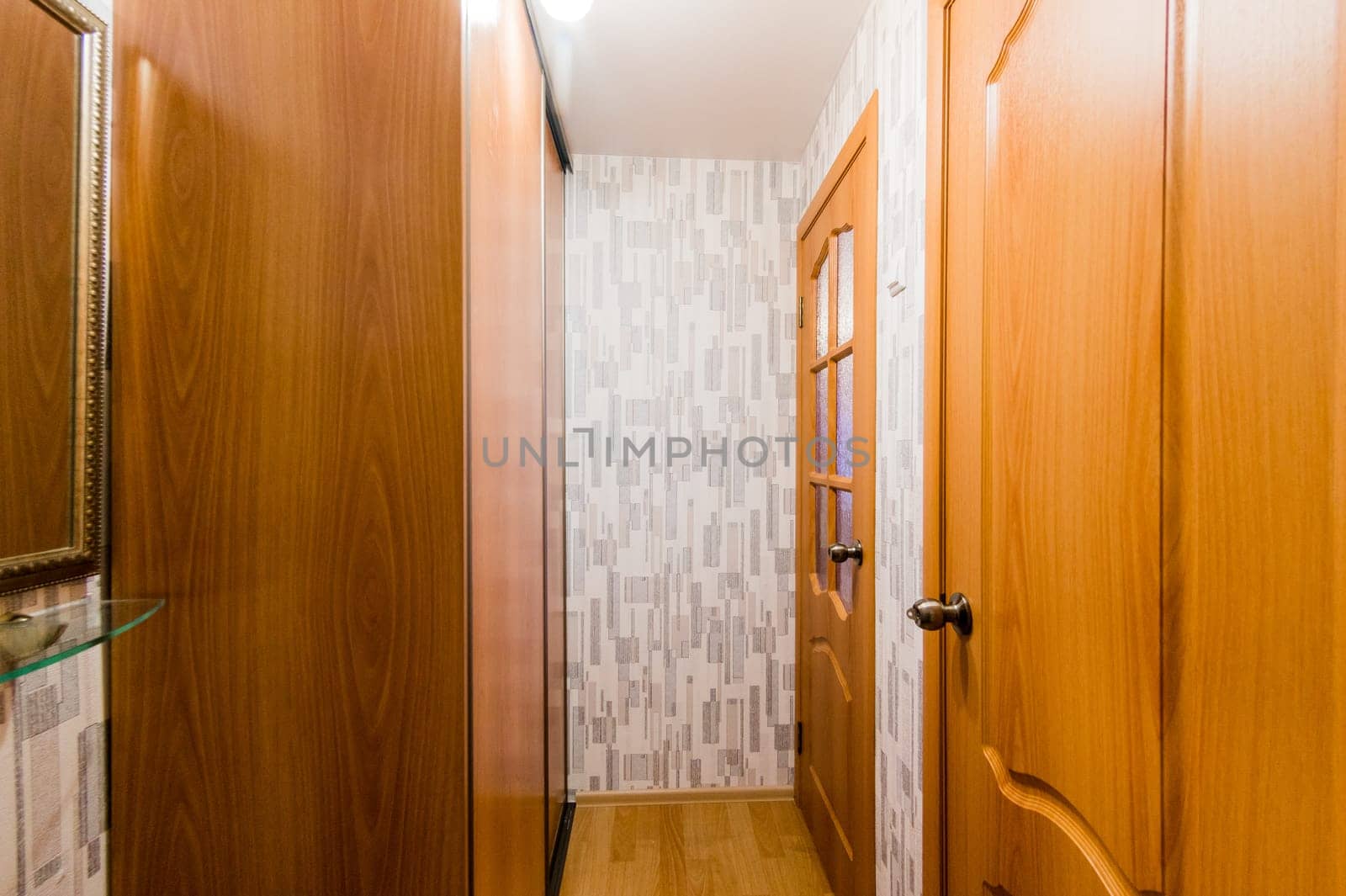 Russia, Moscow- July 16, 2019: interior room apartment. standard repair decoration in hostel