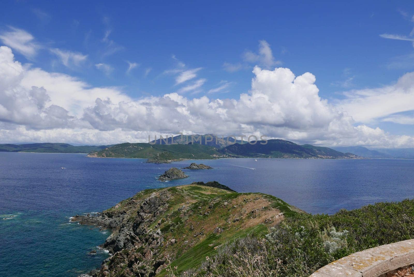 Holidays in southern Corsica..Discovery of the Sanguinaires Islands, next to the city of Ajaccio