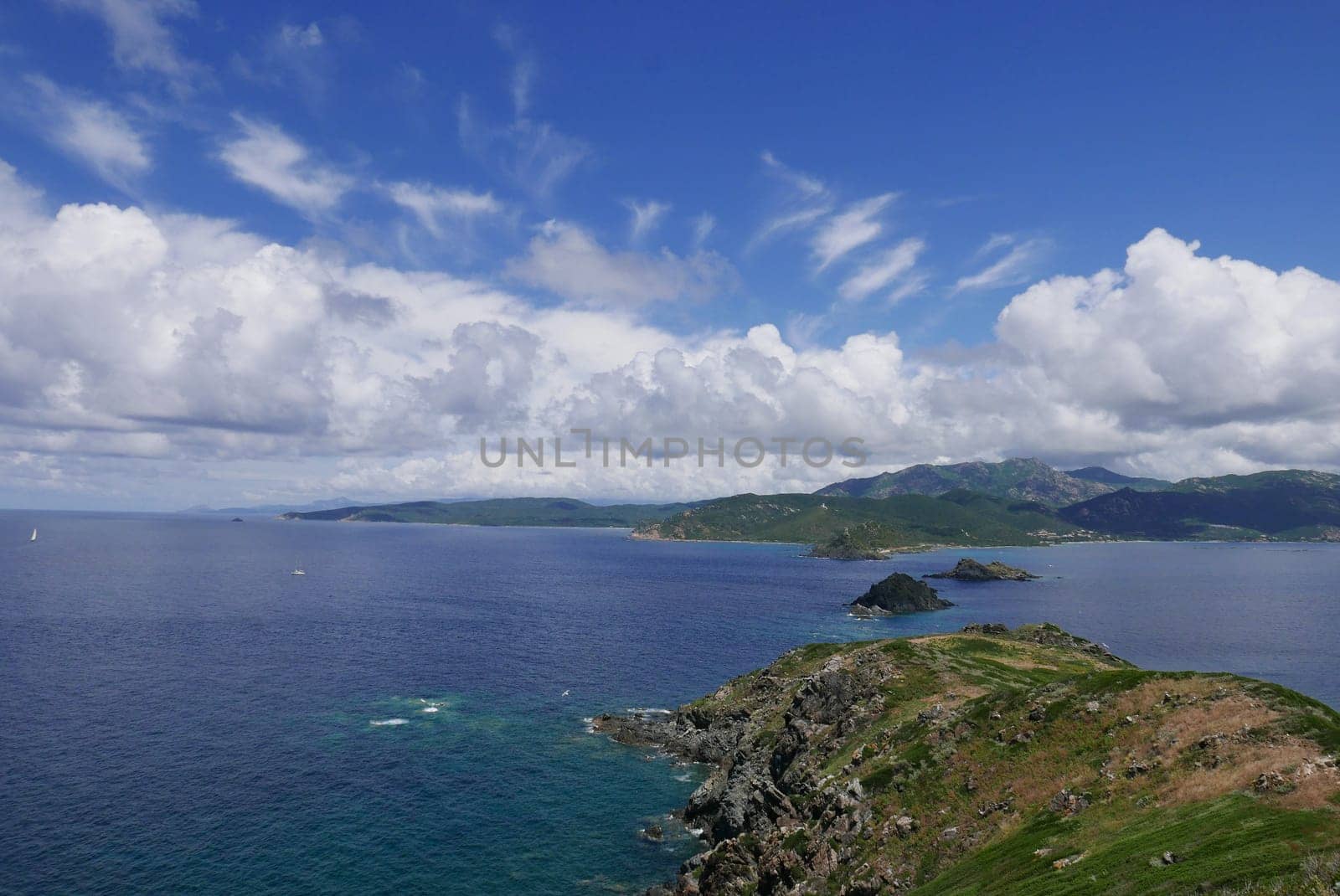 Holidays in southern Corsica..Discovery of the Sanguinaires Islands, next to the city of Ajaccio