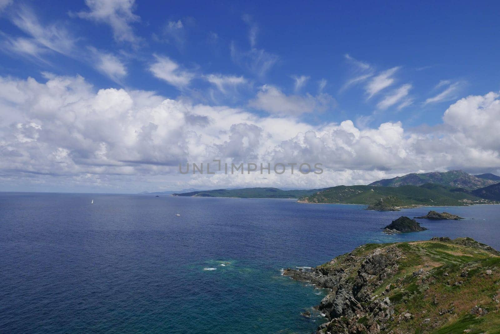 Holidays in southern Corsica..Discovery of the Sanguinaires Islands, next to the city of Ajaccio