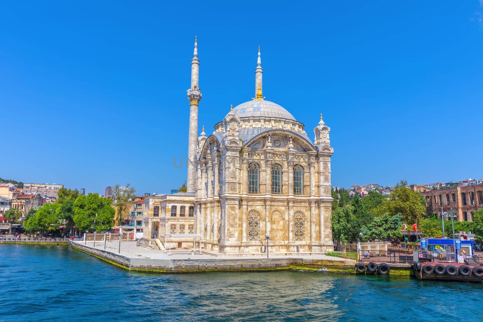 Ortakoy Mosque or Grand Imperial Mosque of Sultan Abdulmecid, close view, Istanbul.
