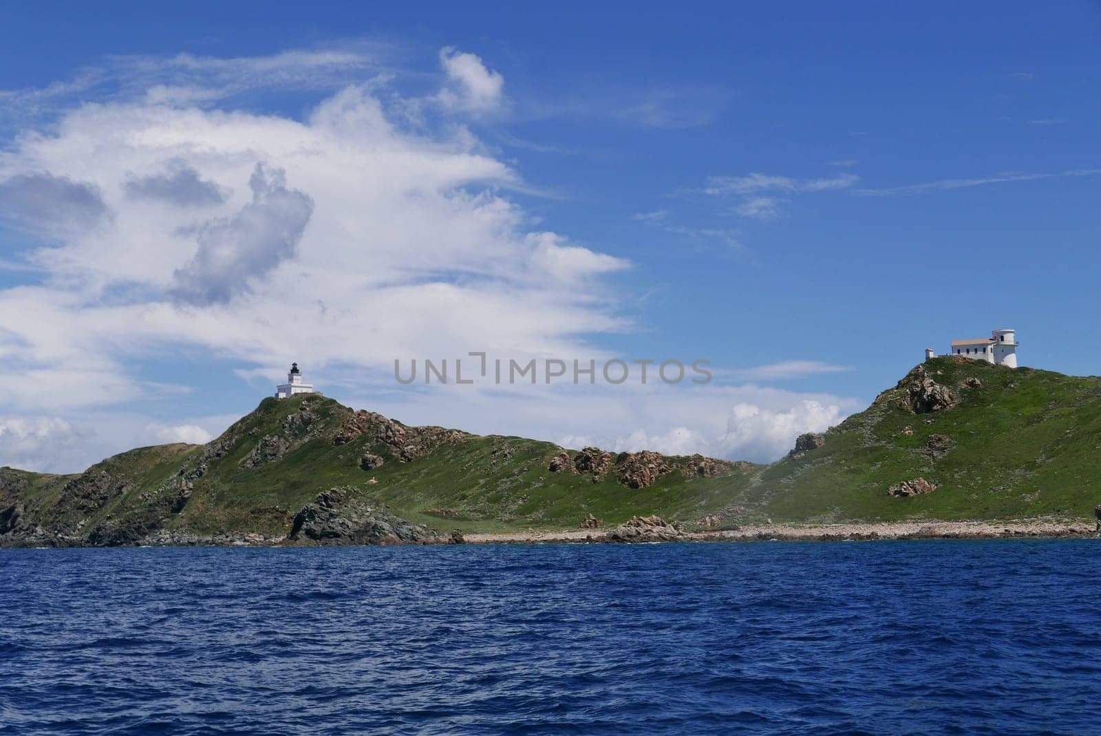 Holidays in southern Corsica..Discovery of the Sanguinaires Islands, next to the city of Ajaccio