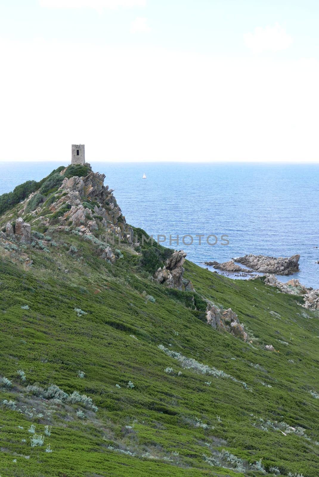 Holidays in southern Corsica..Discovery of the Sanguinaires Islands, next to the city of Ajaccio