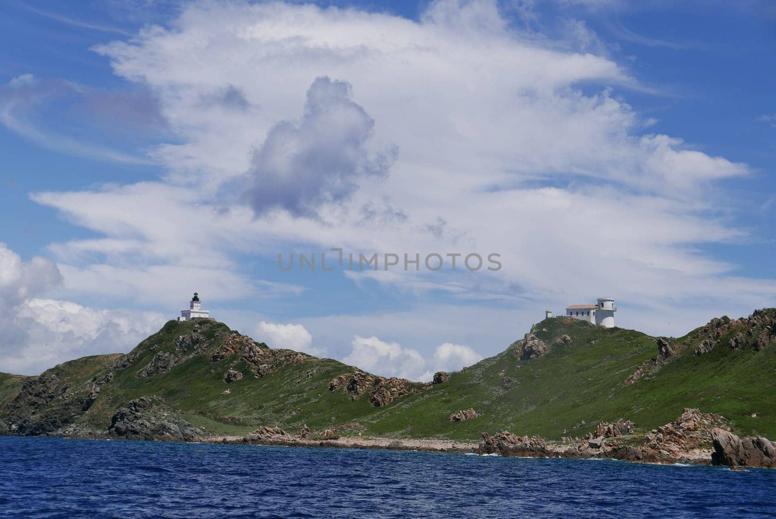 Holidays in southern Corsica..Discovery of the Sanguinaires Islands, next to the city of Ajaccio