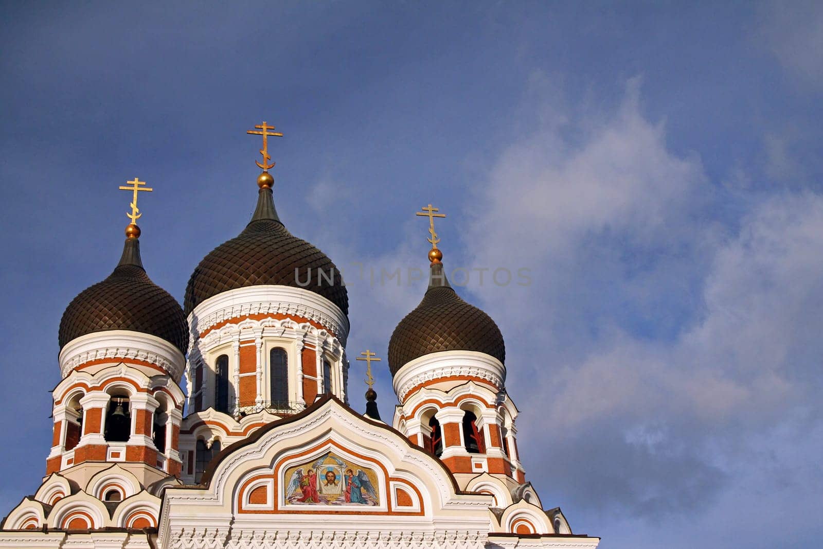 Alexander Nevsky Cathedral domes in Tallinn center