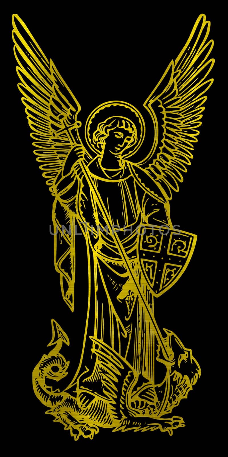 michael gabriel archangel metallic golden holy