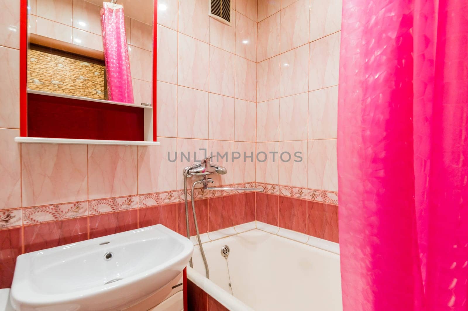 Russia, Moscow- July 23, 2019: interior room apartment. standard repair bathroom and toilet