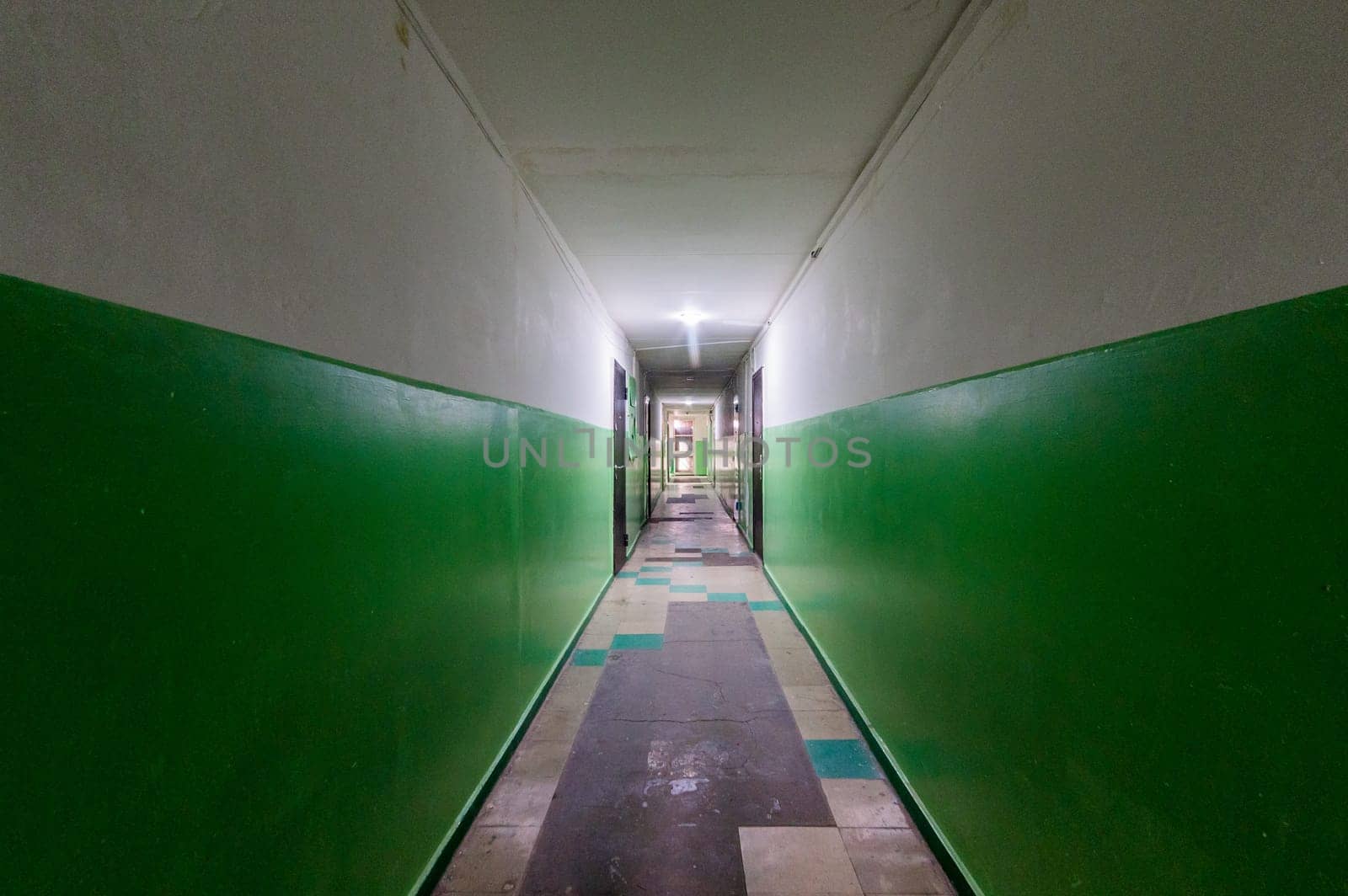 Russia, Moscow- July 23, 2019: interior room apartment. standard repair decoration in hostel. public place, porch