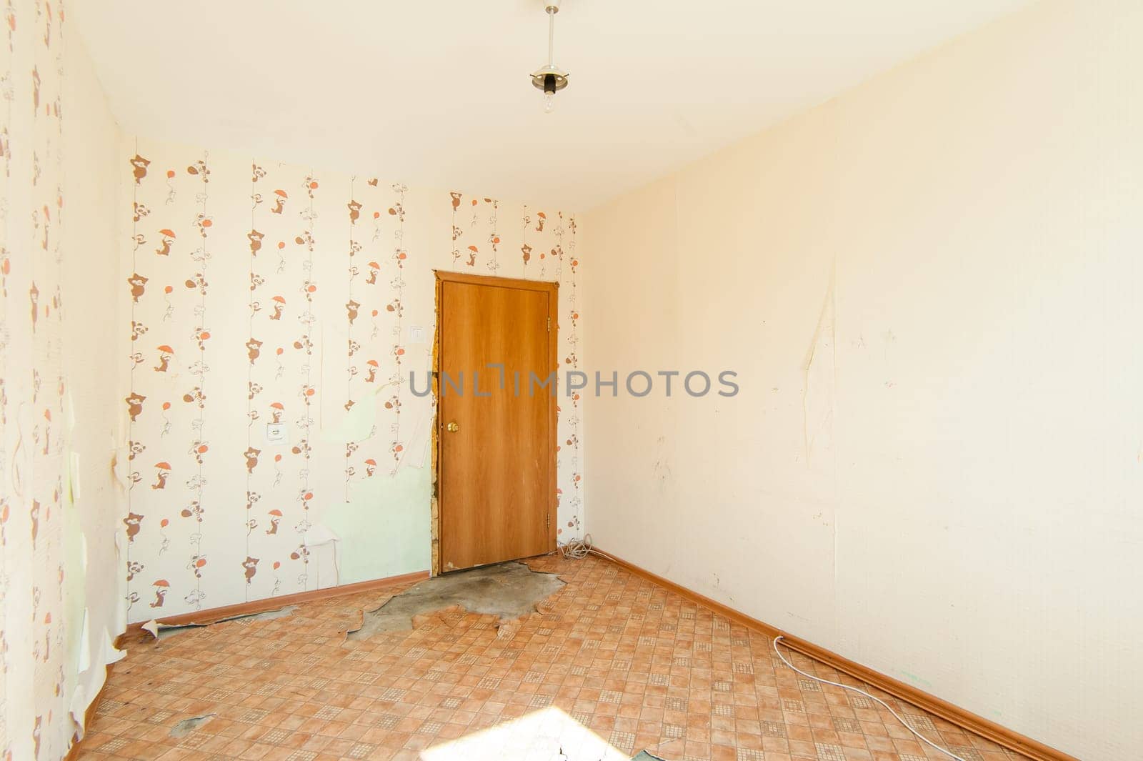 Russia, Moscow- July 08, 2019: interior room apartment. old careless not modern setting