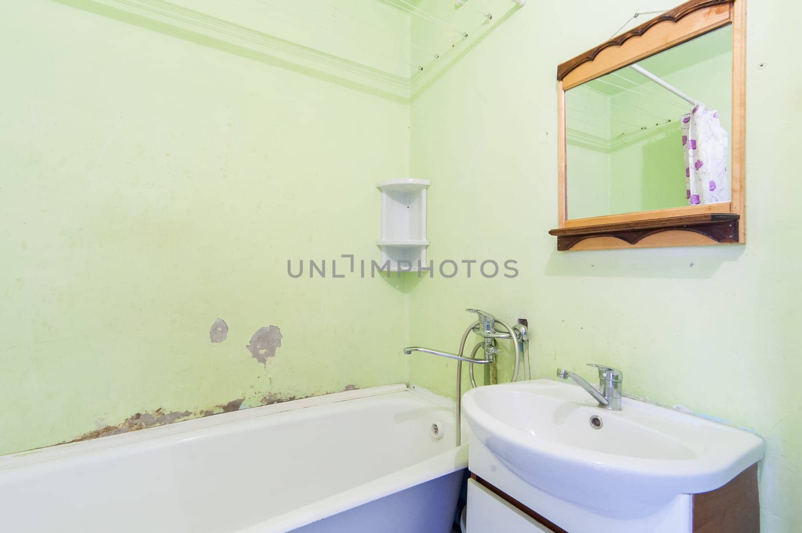 Russia, Moscow- July 08, 2019: interior room apartment. old careless not modern setting
