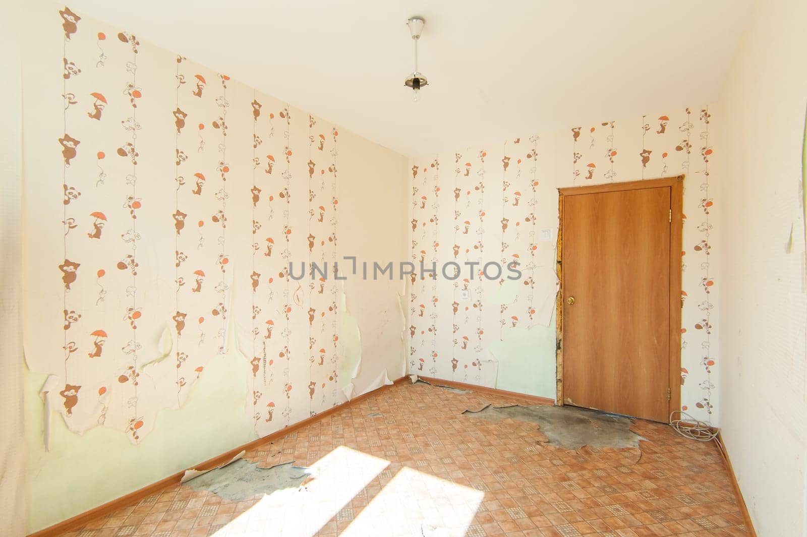 Russia, Moscow- July 08, 2019: interior room apartment. old careless not modern setting