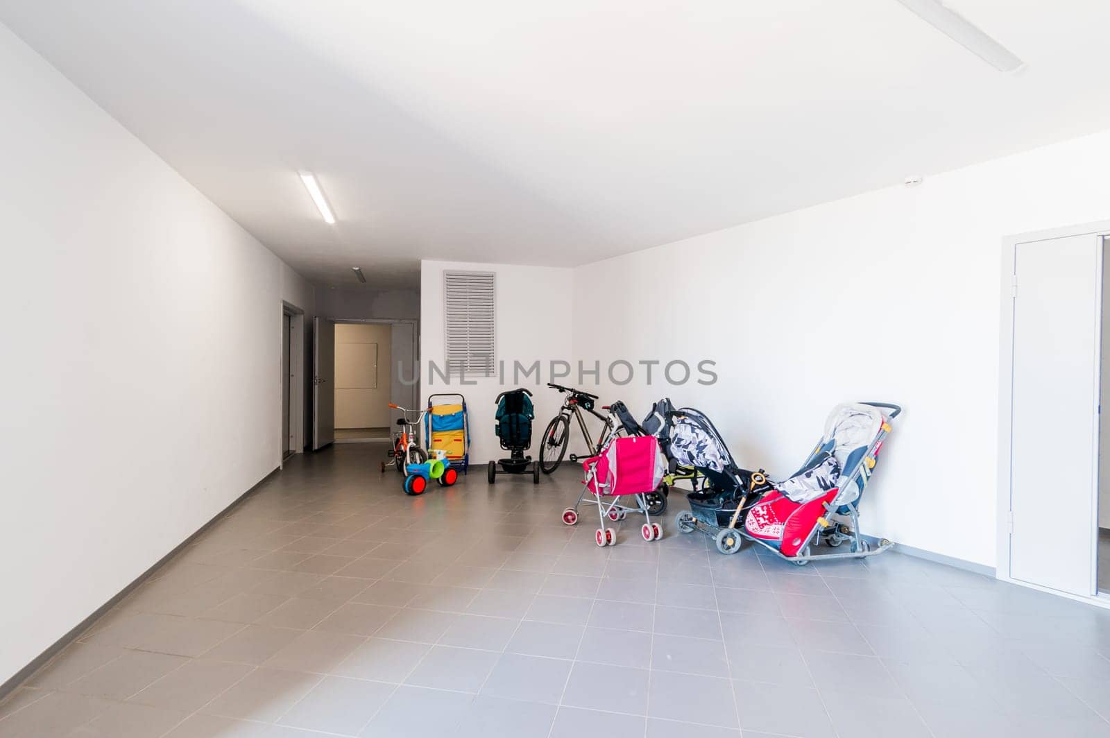 Russia, Moscow- July 08, 2019: interior room apartment. standard repair decoration in hostel. Russia, Moscow- July 08, 2019: interior room apartment. standard repair decoration in hostel. bright modern car garage. public place, staircase