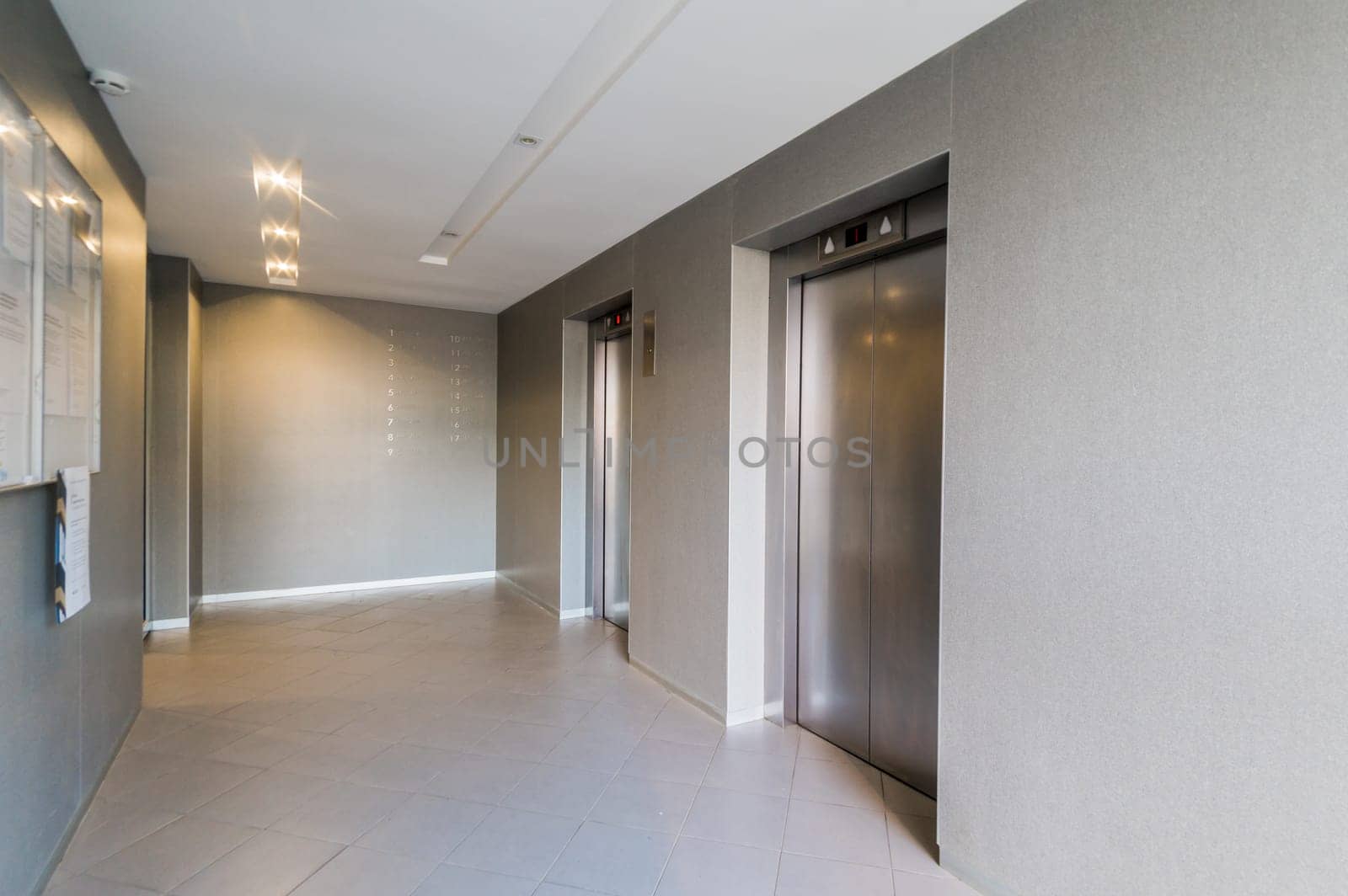 Russia, Moscow- July 08, 2019: interior room. passenger elevator in an apartment building, buttons