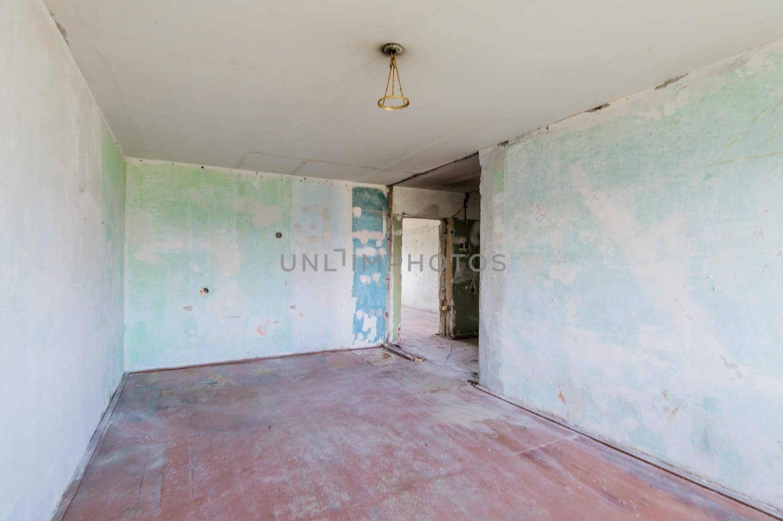 Russia, Moscow- July 23, 2019: interior room apartment. decrepit old careless not modern setting. cosmetic repairs required