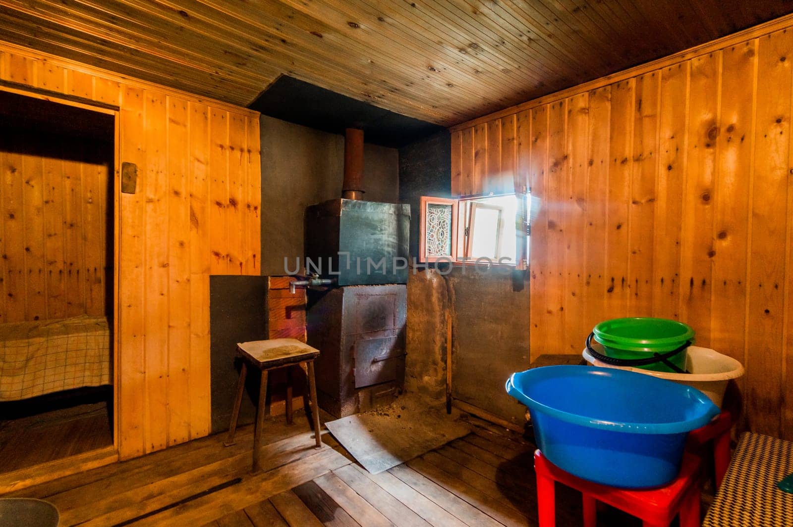 Russia, Moscow- July 23, 2019: interior room apartment. standard repair decoration in hostel. bathhouse, sauna