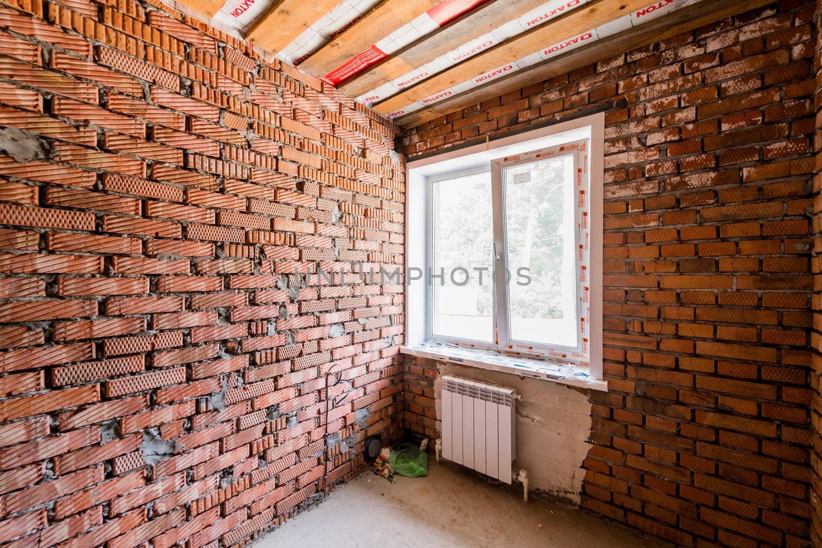 Russia, Moscow- July 23, 2019: interior room apartment. rough repair for self-finishing. interior decoration, bare walls of the room, stage of construction