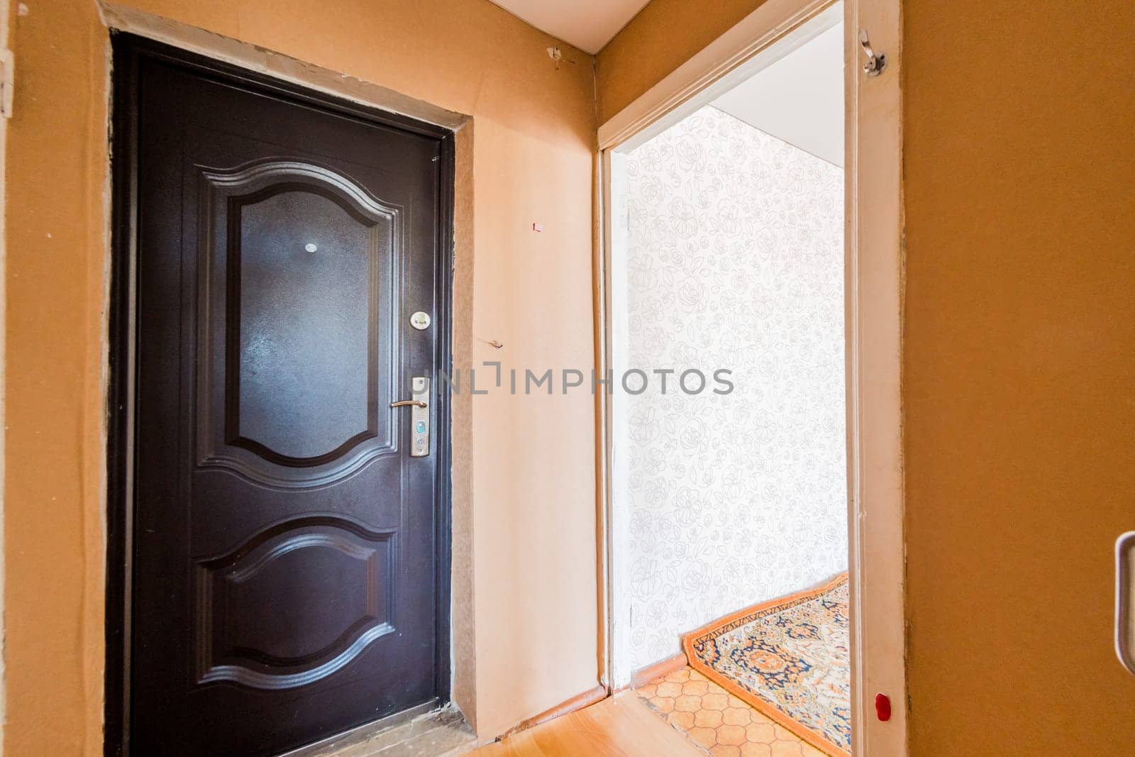 Russia, Moscow- July 23, 2019: interior room apartment. standard repair decoration in hostel. decrepit old careless not modern setting. cosmetic repairs required