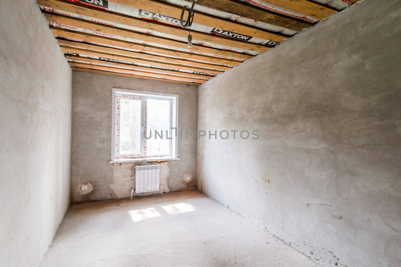 Russia, Moscow- July 23, 2019: interior room apartment. rough repair for self-finishing. interior decoration, bare walls of the room, stage of construction
