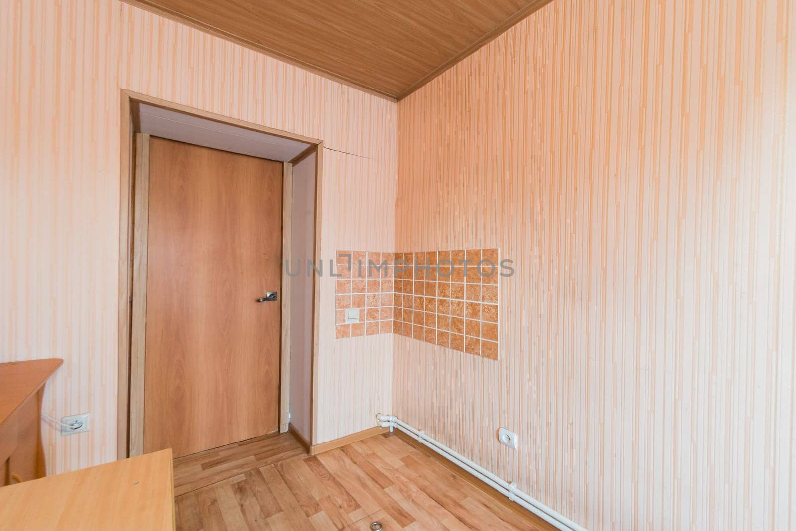Russia, Moscow- July 25, 2019: interior room apartment. standard repair decoration in hostel. room doors, repair corridor