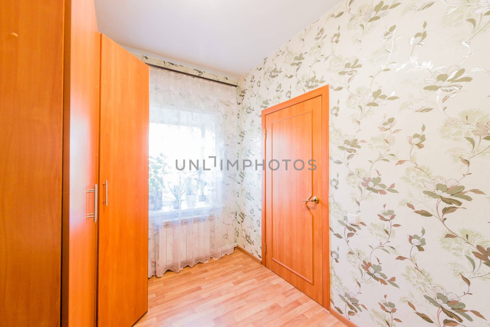 Russia, Moscow- July 25, 2019: interior room apartment. standard repair decoration in hostel