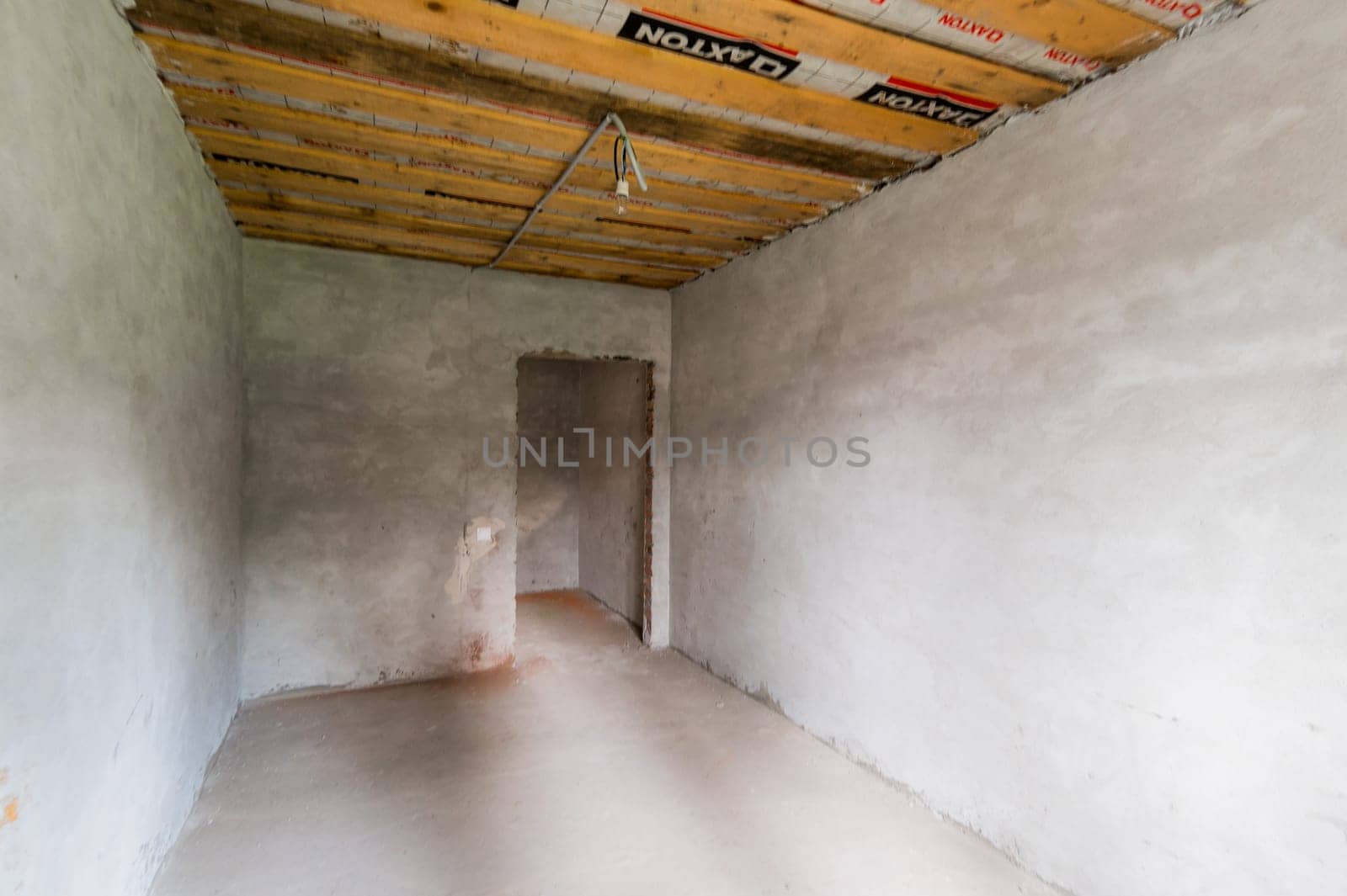 Russia, Moscow- July 23, 2019: interior room apartment. rough repair for self-finishing. interior decoration, bare walls of the room, stage of construction