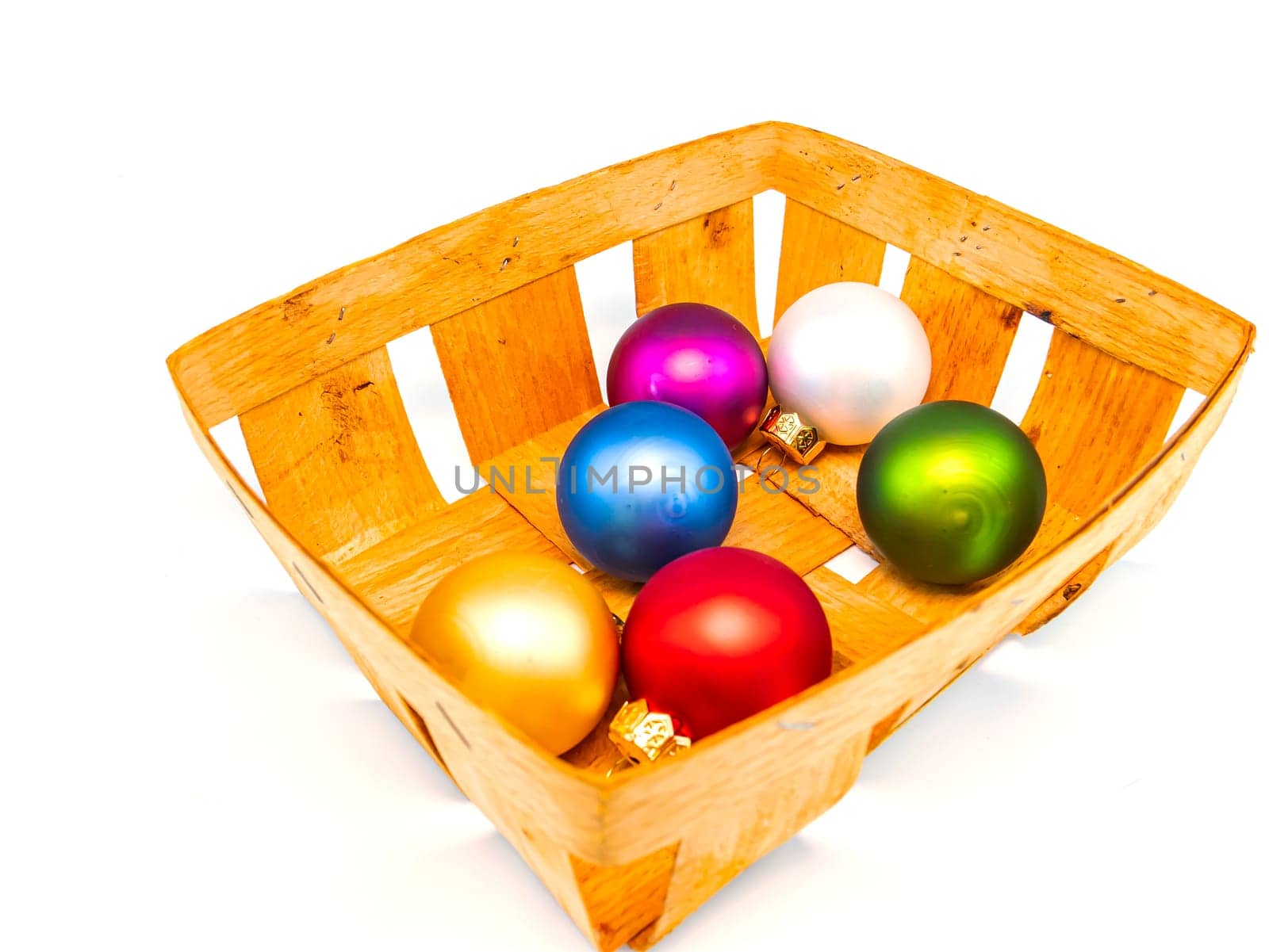 Christmas toys on a white background with place for text. New Year. Free place. Christmas holidays.