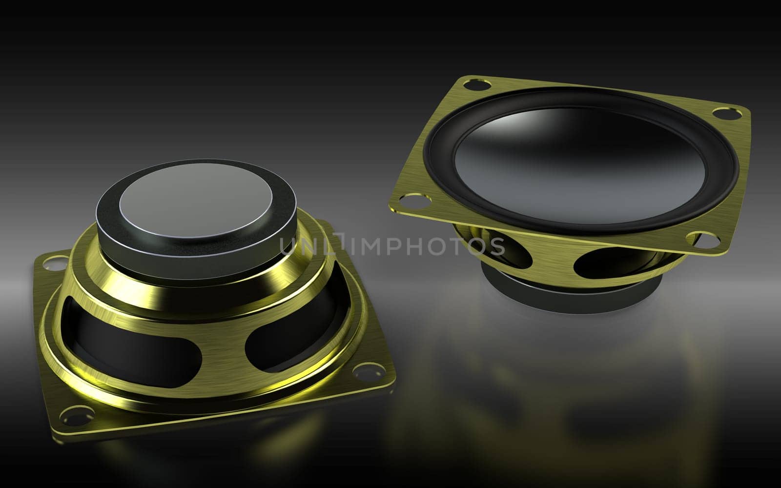 Multimedia speaker system. 3d render.
