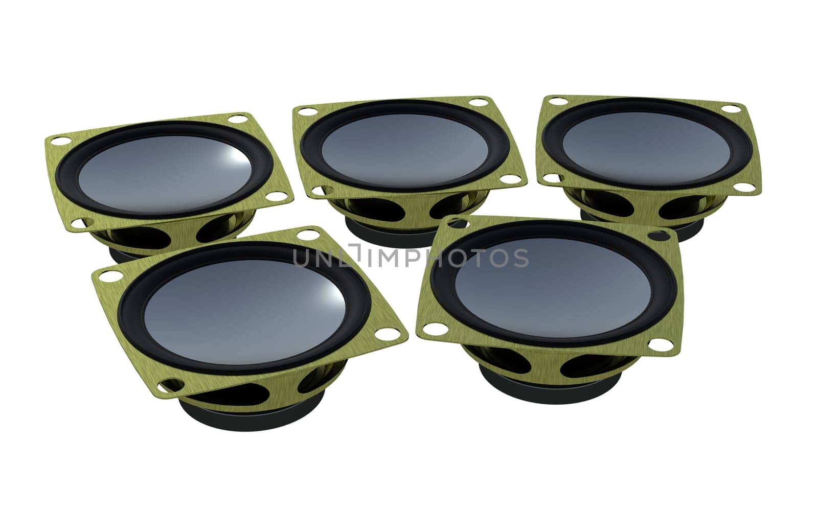 Multimedia speaker system. 3d render.