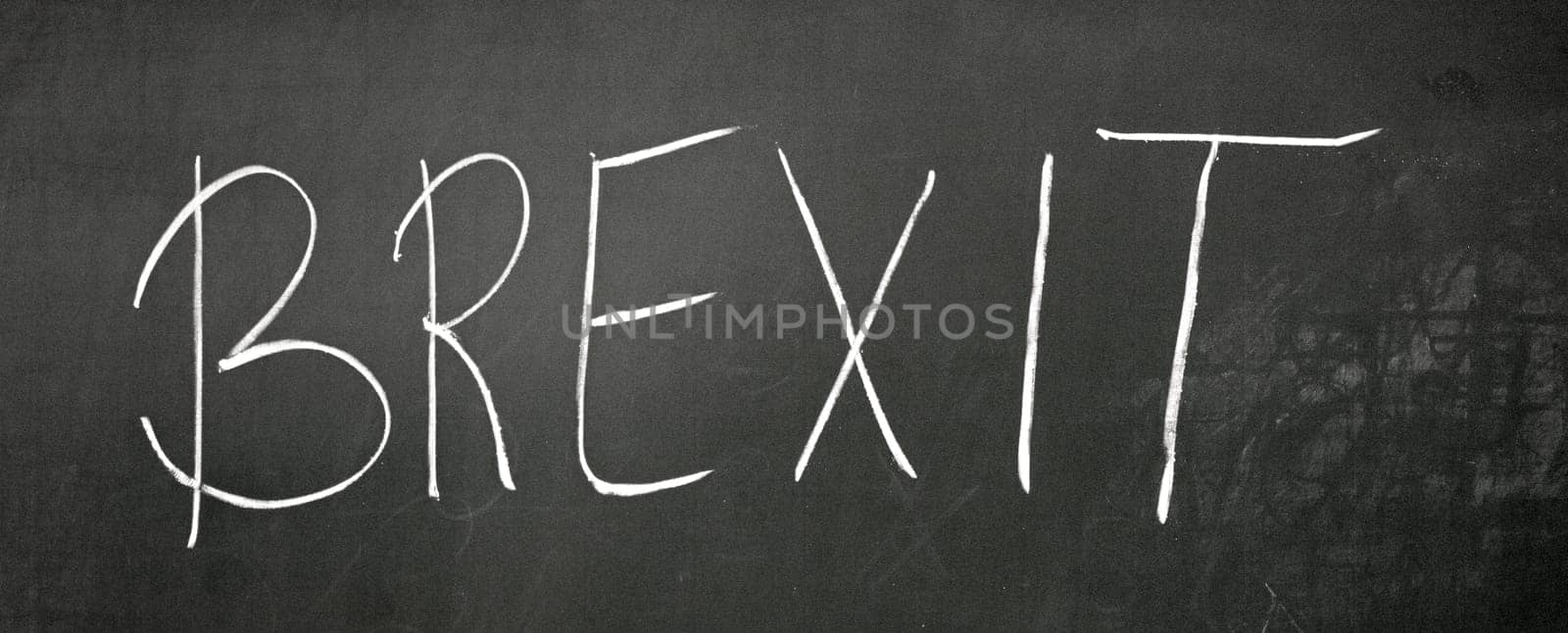 On the blackboard with chalk write BREXIT