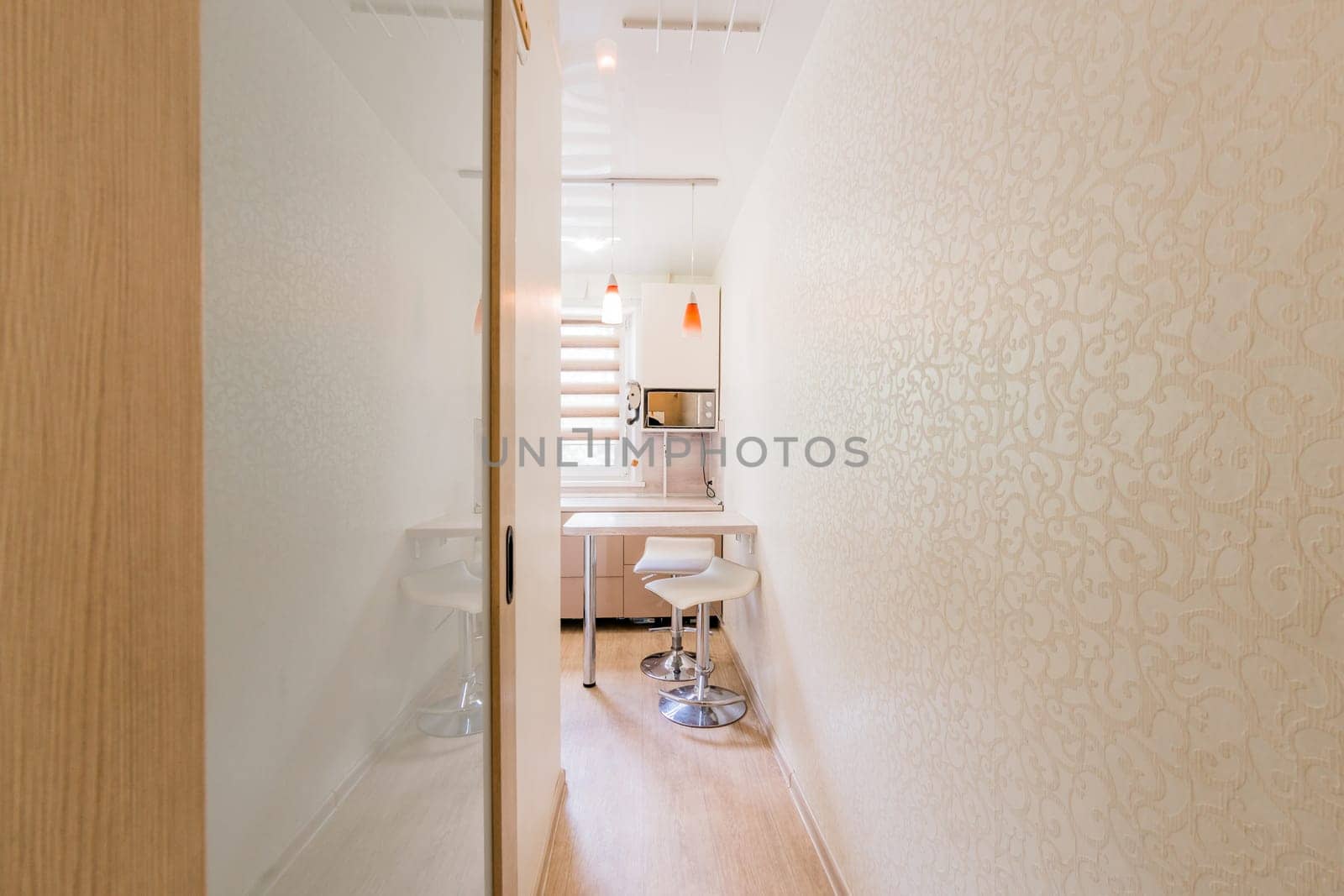 Russia, Moscow- July 23, 2019: interior room apartment. standard repair decoration in hostel