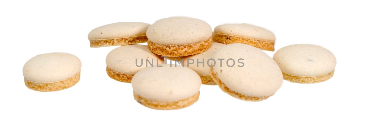 Homemade anise Christmas cookies piled up isolated on white