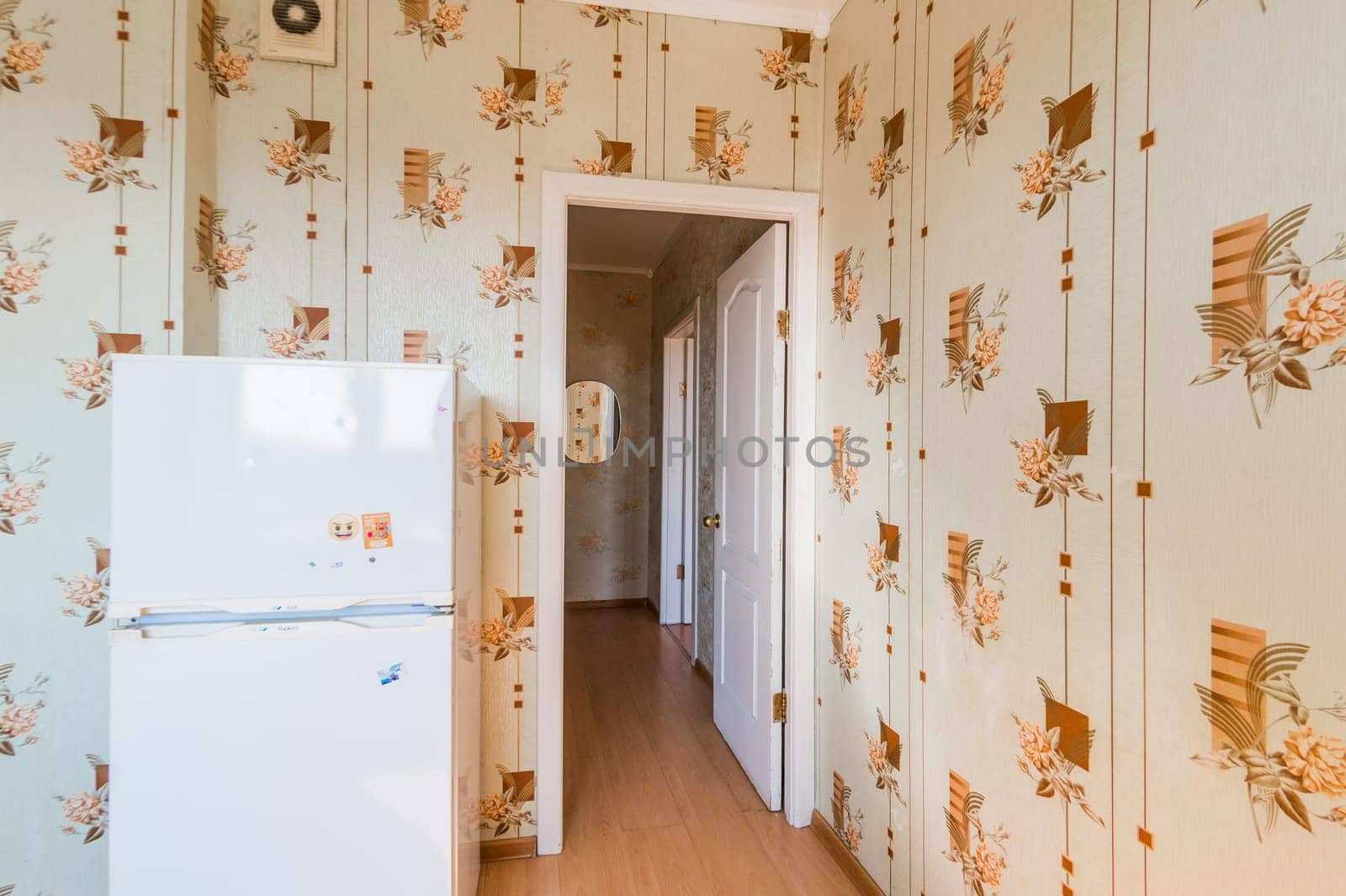 Russia, Moscow- August 01, 2019: interior room apartment. decrepit old careless not modern setting. cosmetic repairs required