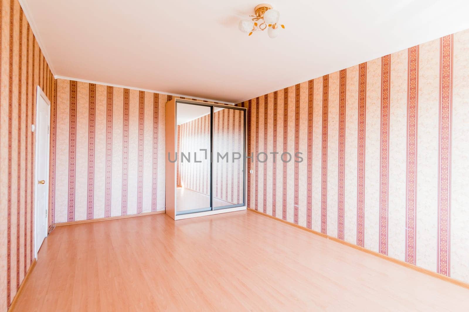Russia, Moscow- August 01, 2019: interior room apartment. decrepit old careless not modern setting. cosmetic repairs required