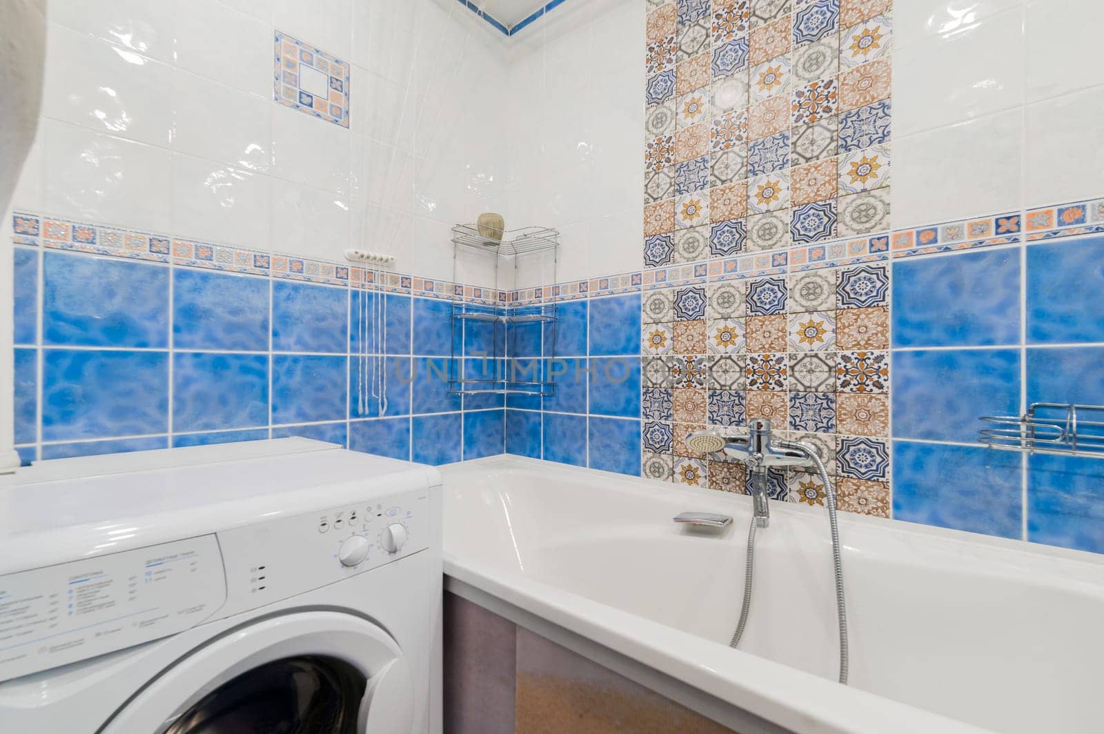 Russia, Moscow- August 01, 2019: interior room apartment. standard repair decoration in hostel. bathroom, sink, decoration elements