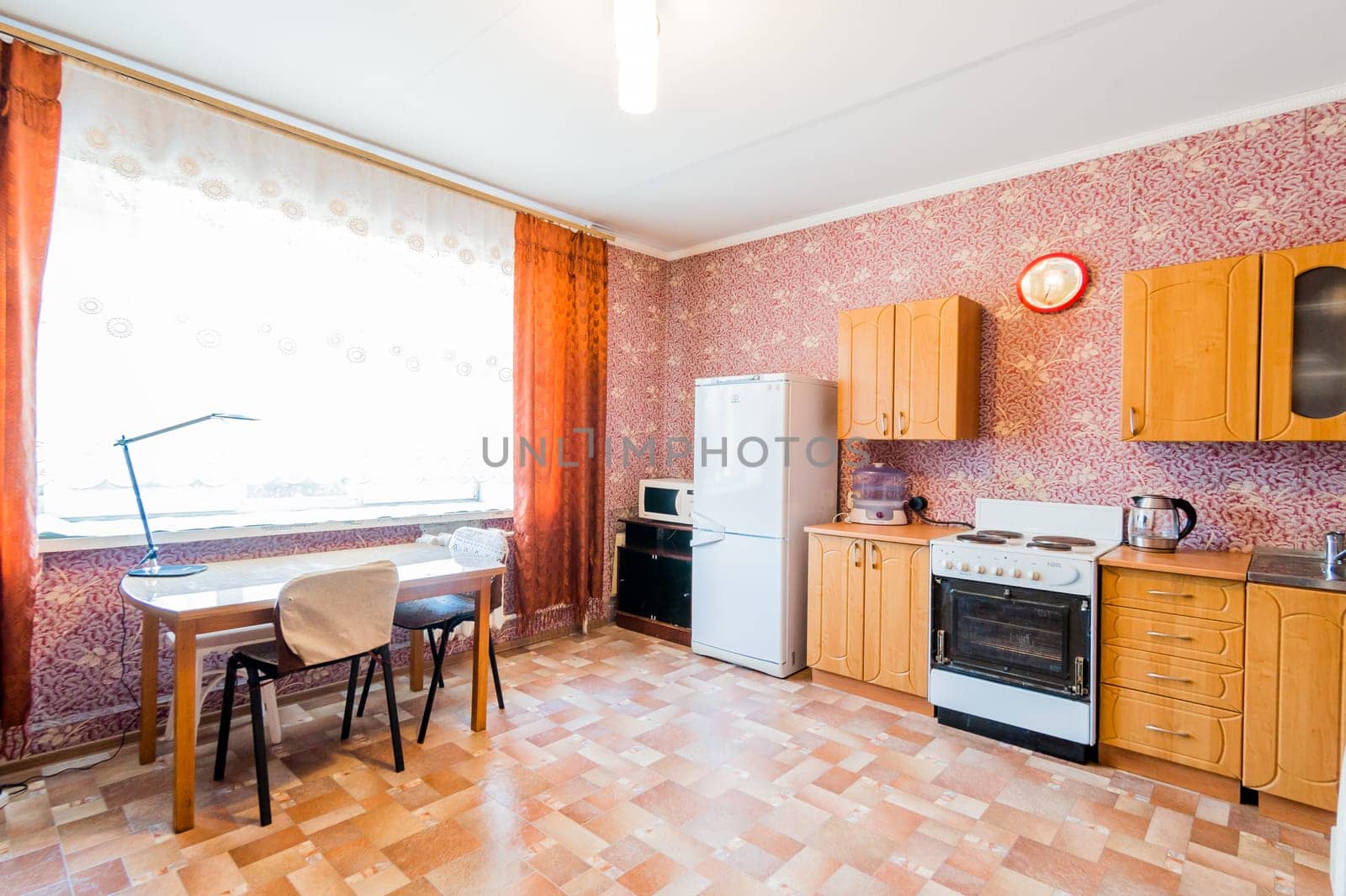 Russia, Moscow- August 01, 2019: interior room apartment. decrepit old careless not modern setting. cosmetic repairs required