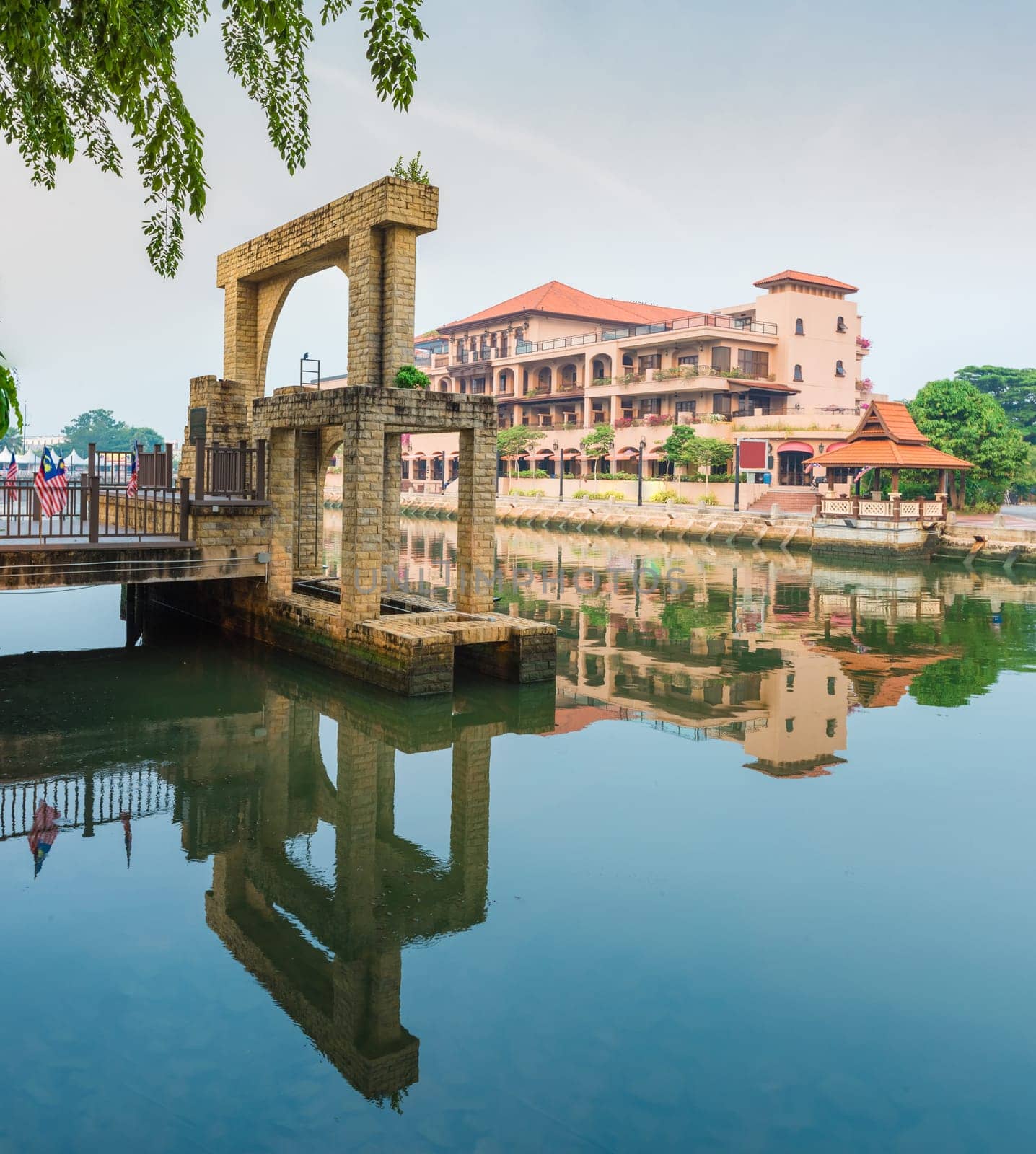 Melaka Sultanate Watermill stands in Melaka City,  Malaysia