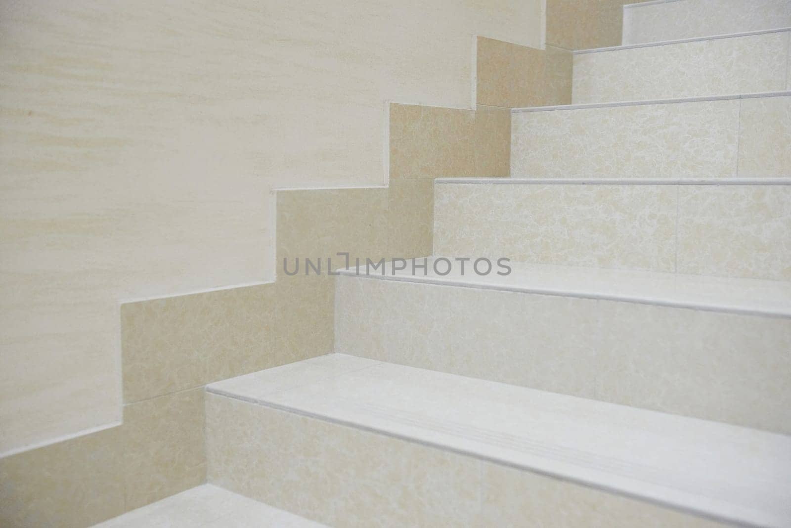 White marble staircase in the modern house