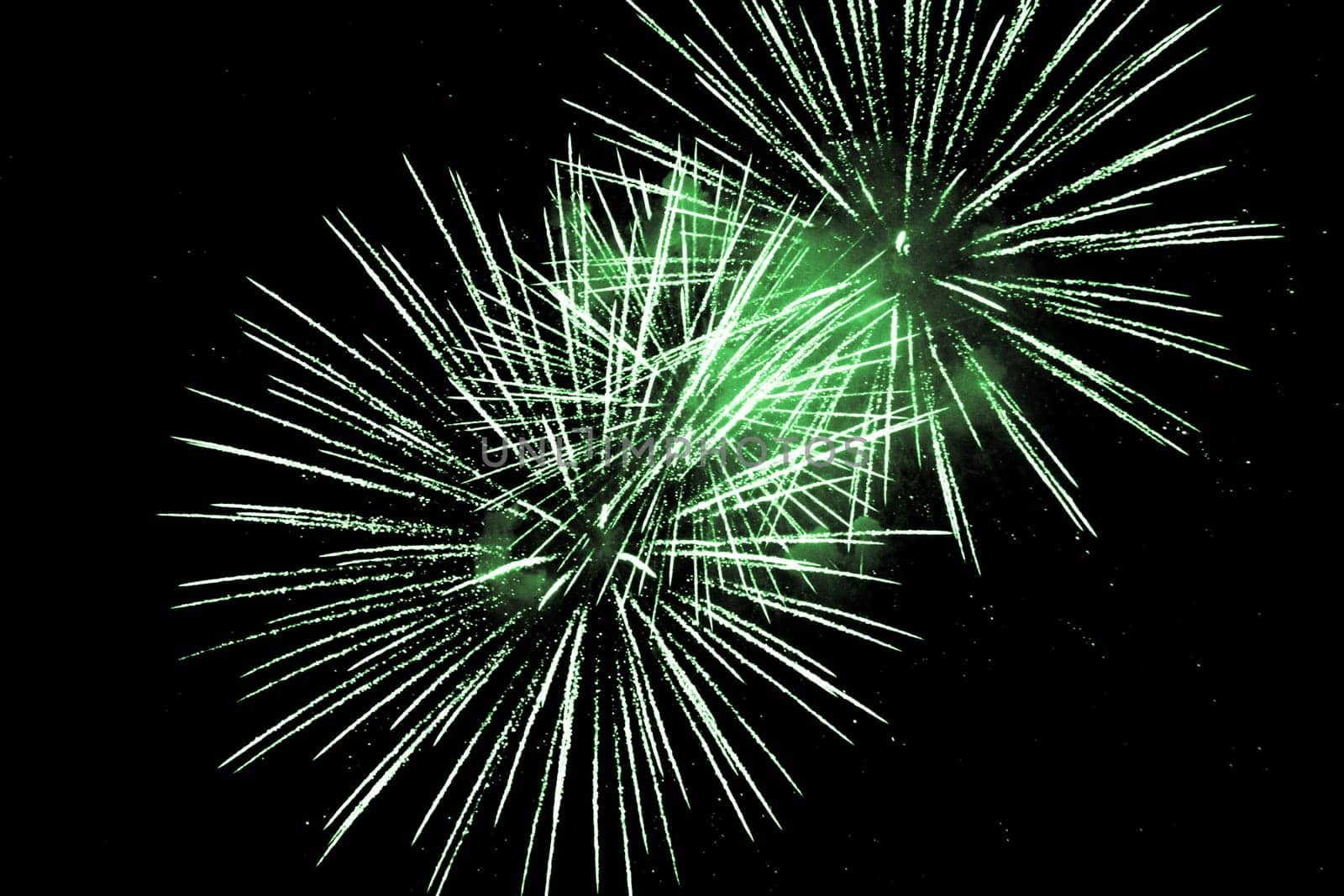 Premium entertainment magic star firework at e.g. New Years Eve or Independence Day party celebration. Black background copyspace.