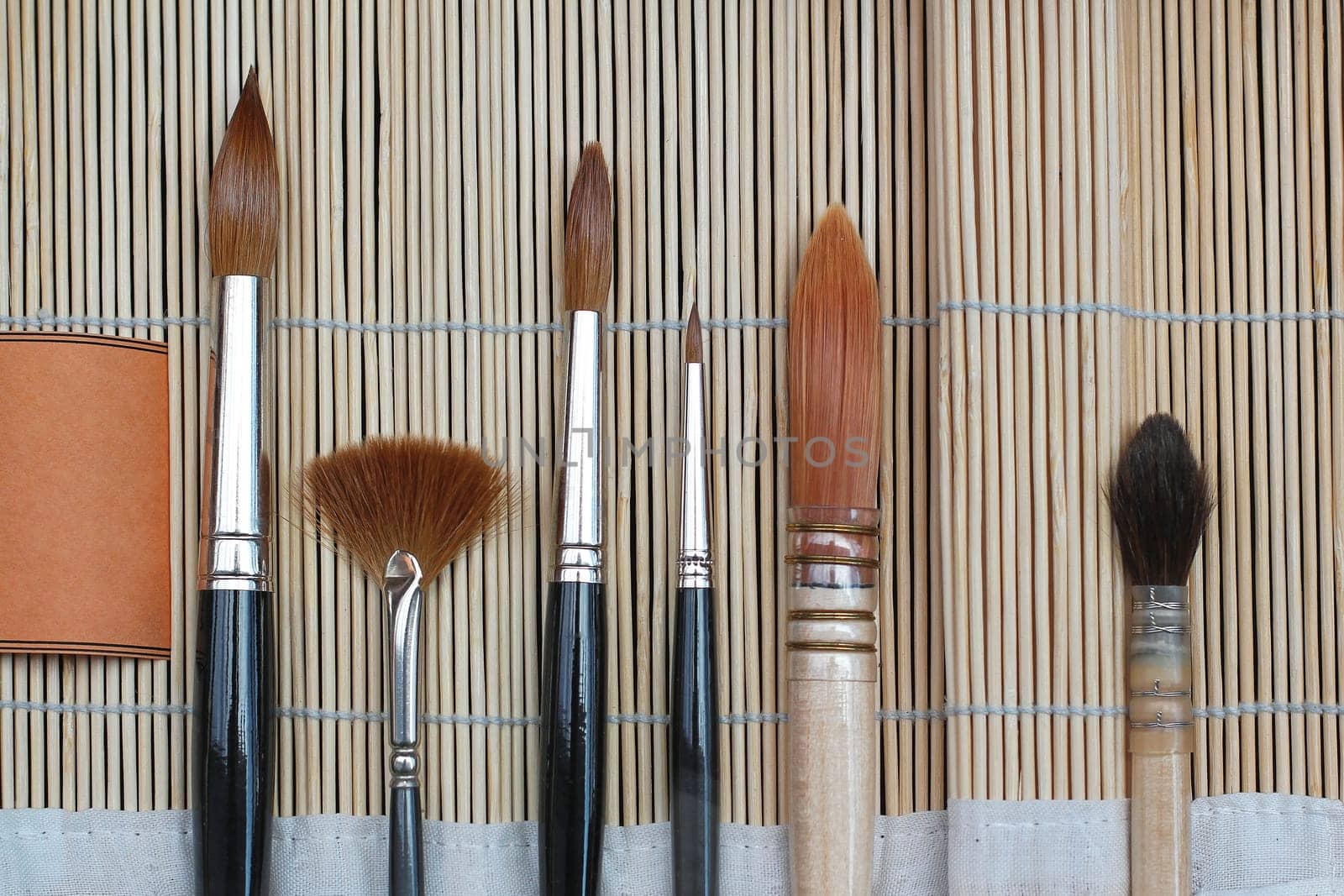 Various artistic paint brushes for fine art