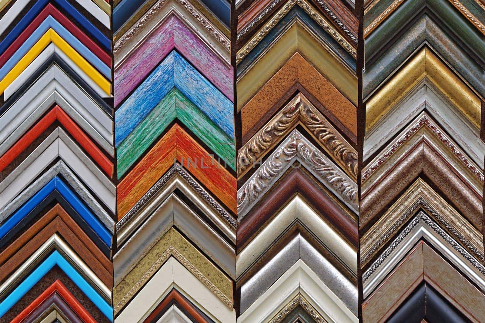 Colorful selection of picture frames corners samples