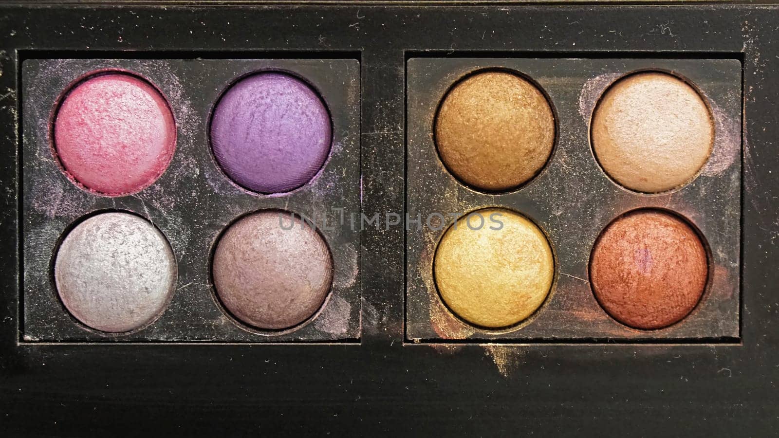 Eyeshadow palette makeup in black box