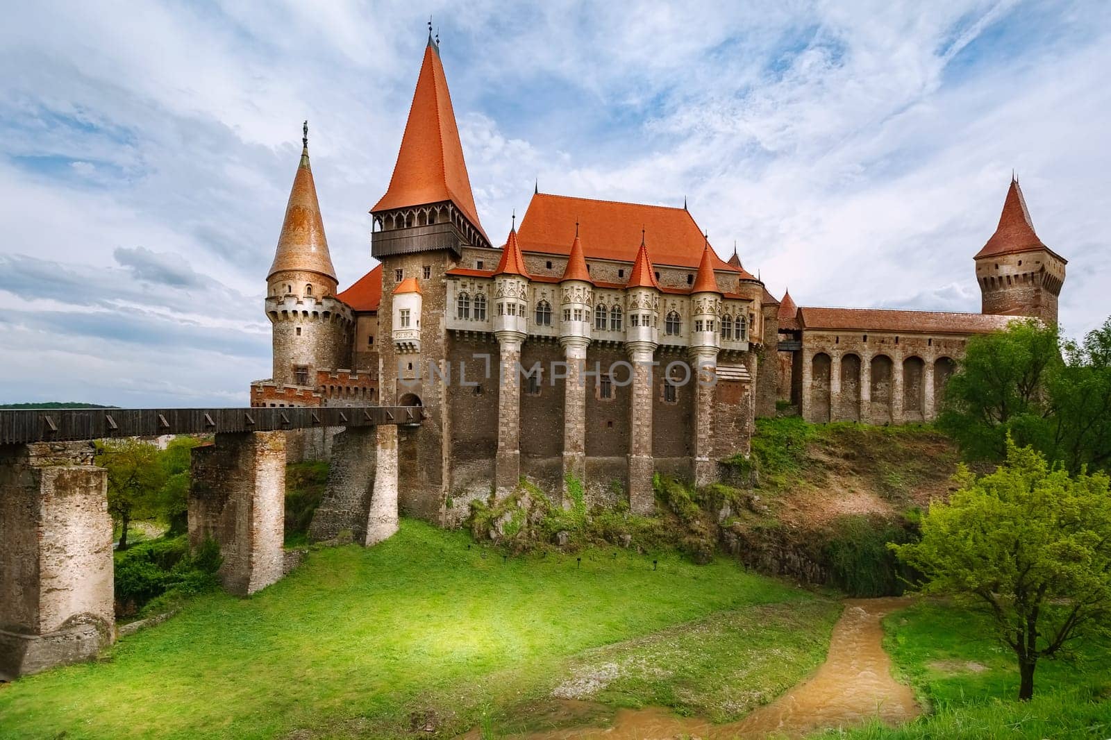 Old Gothic-Renaissance castle in Transylvania, Hunedoara, Romania