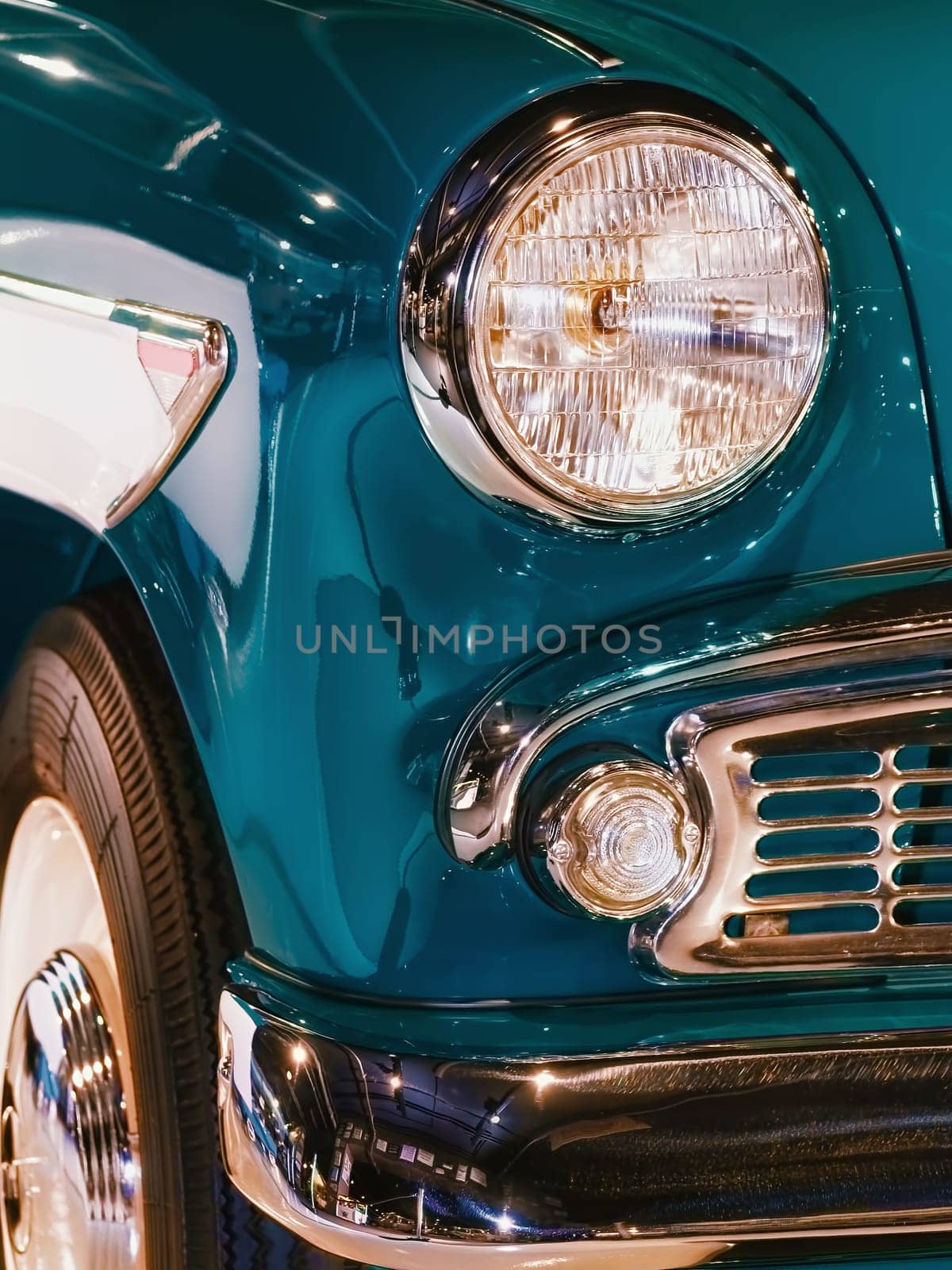 Fragment of an old Red Retro Car