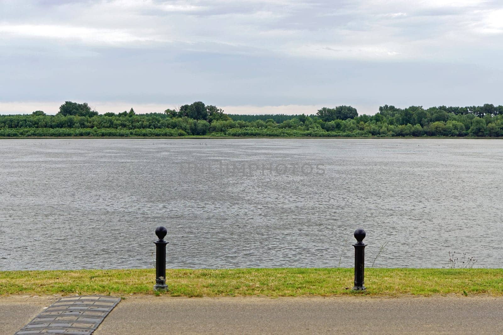 Wide Danube river in Serbia