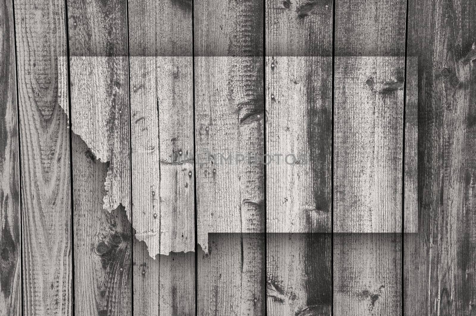 Map of Montana on weathered wood