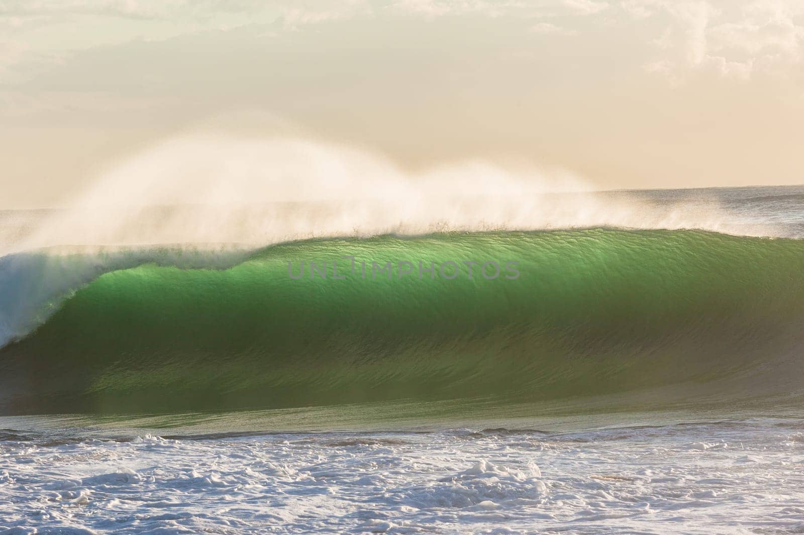 Ocean Wave crashing breaking swells cresting  closeup hollow scenic sea power energy of nature