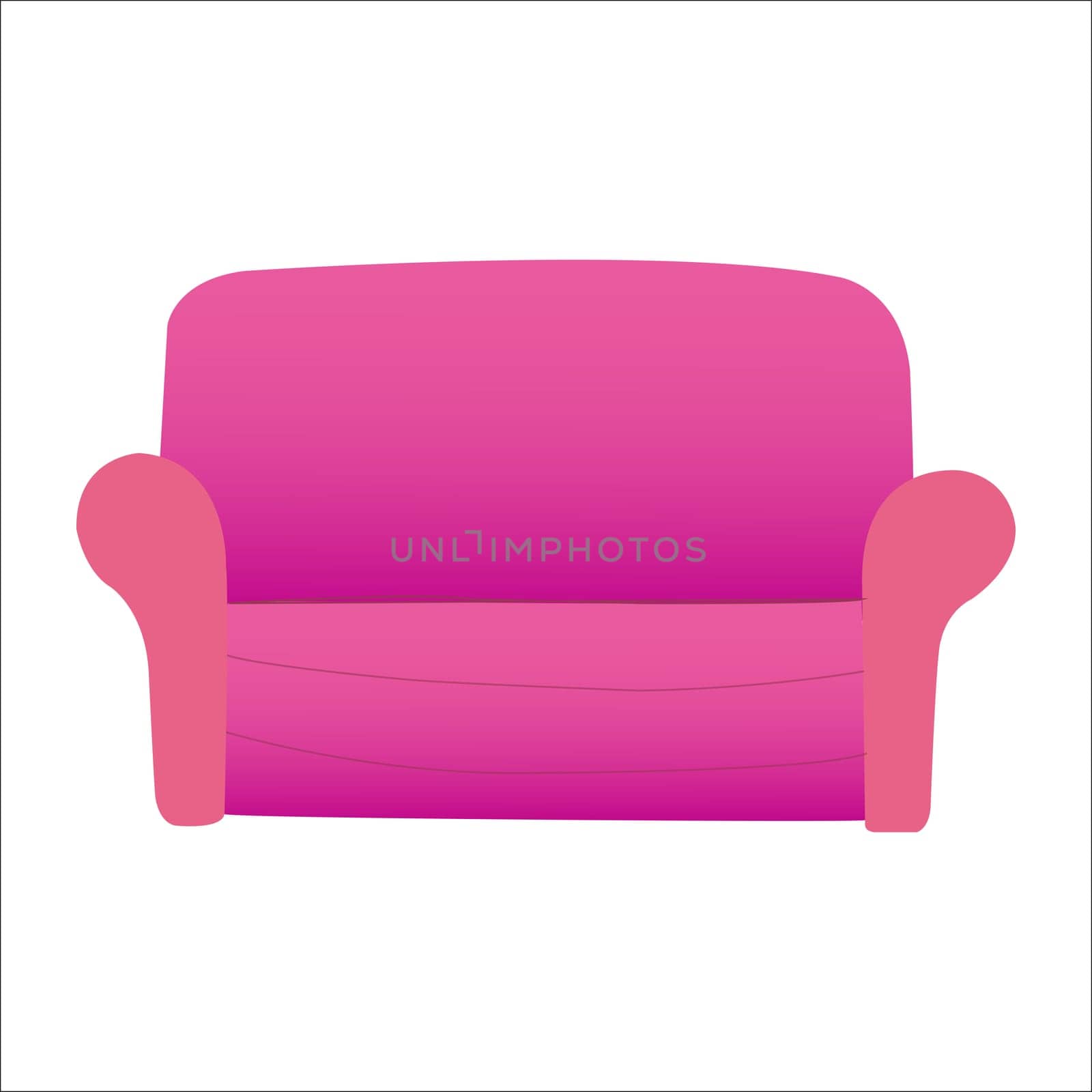 Red sofa icon symbol illustration on white background