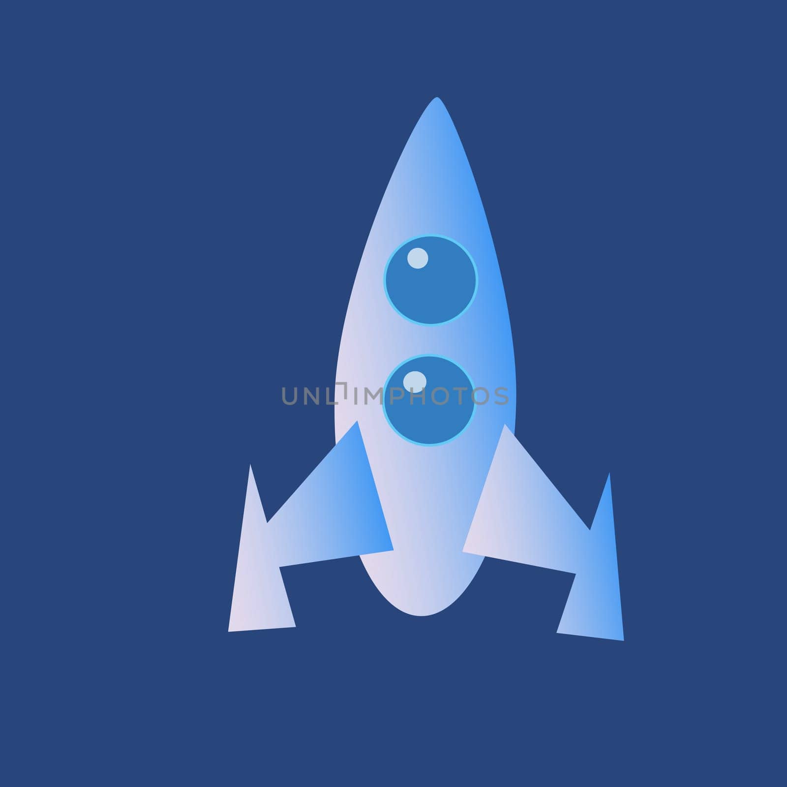 Space cartoon rocket icon on a neutral background