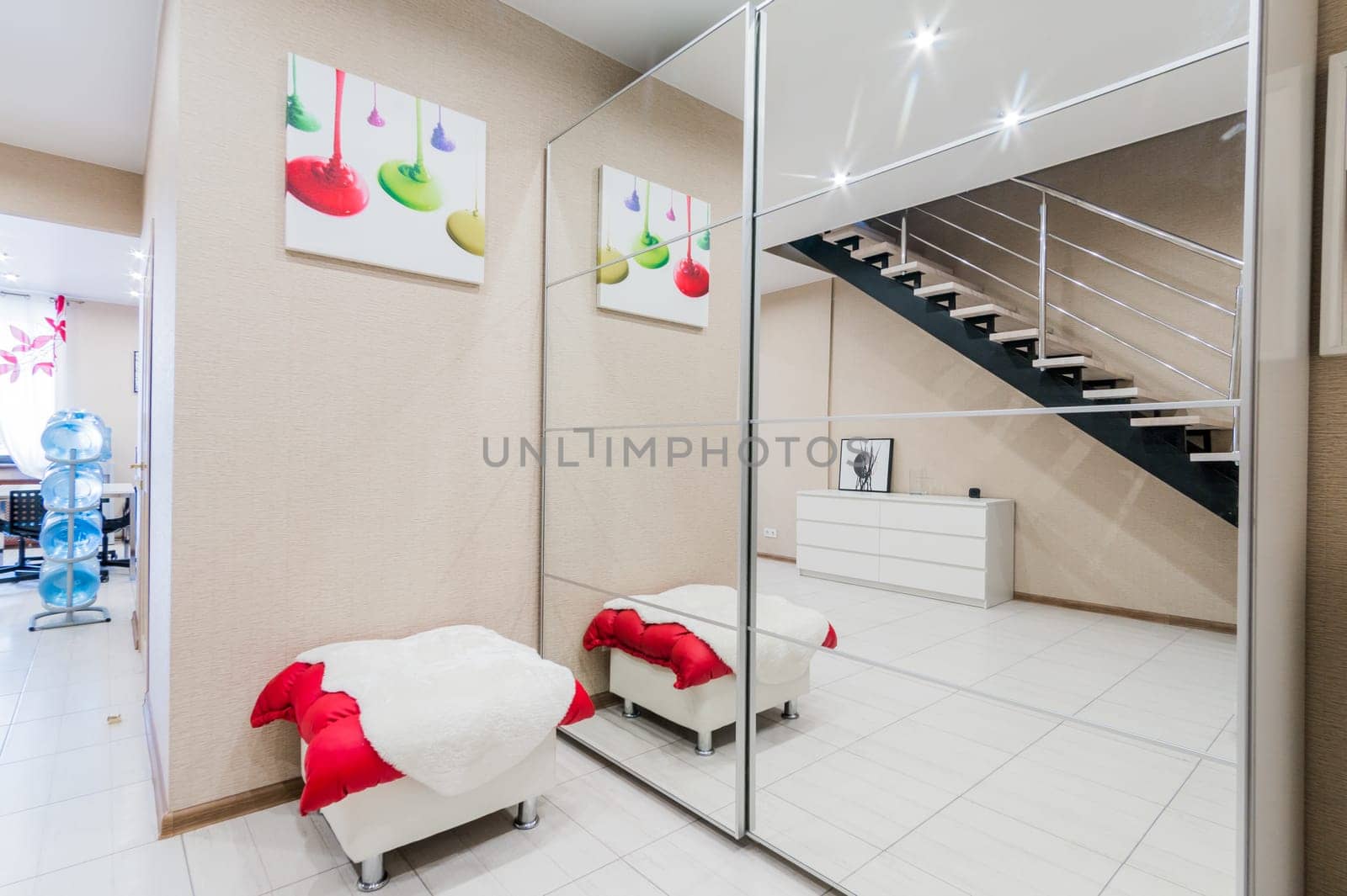 Russia, Moscow- August 05, 2019: interior room apartment modern bright cozy atmosphere. general cleaning, home decoration, preparation of the house for sale