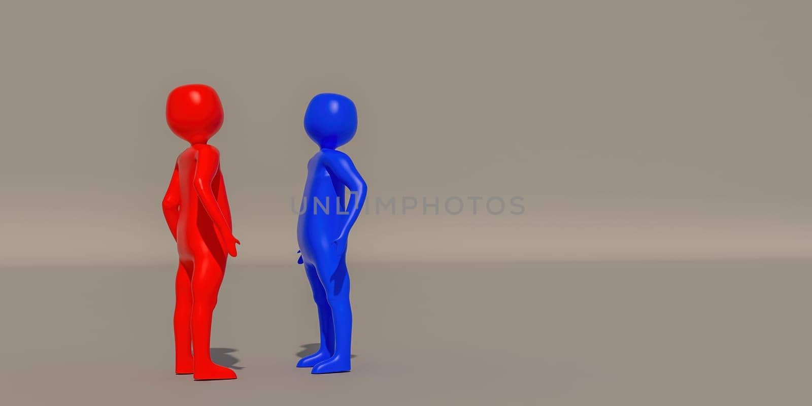 3d illustrator group of people symbols on a gray background, 3d rendering of the playing football. Includes a selection path.